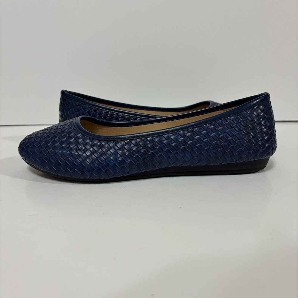 Harborsides Navy Woven Ballet Flats - Picture 2 of 5